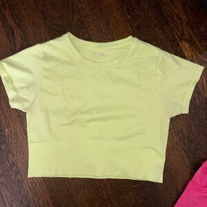 Aerie OFFLINE Neon Yellow Sidewalk Short Sleeve Top